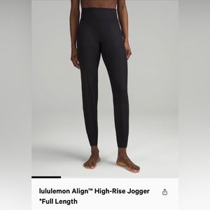 Lululemon align, high-rise, jogger, full length in black
